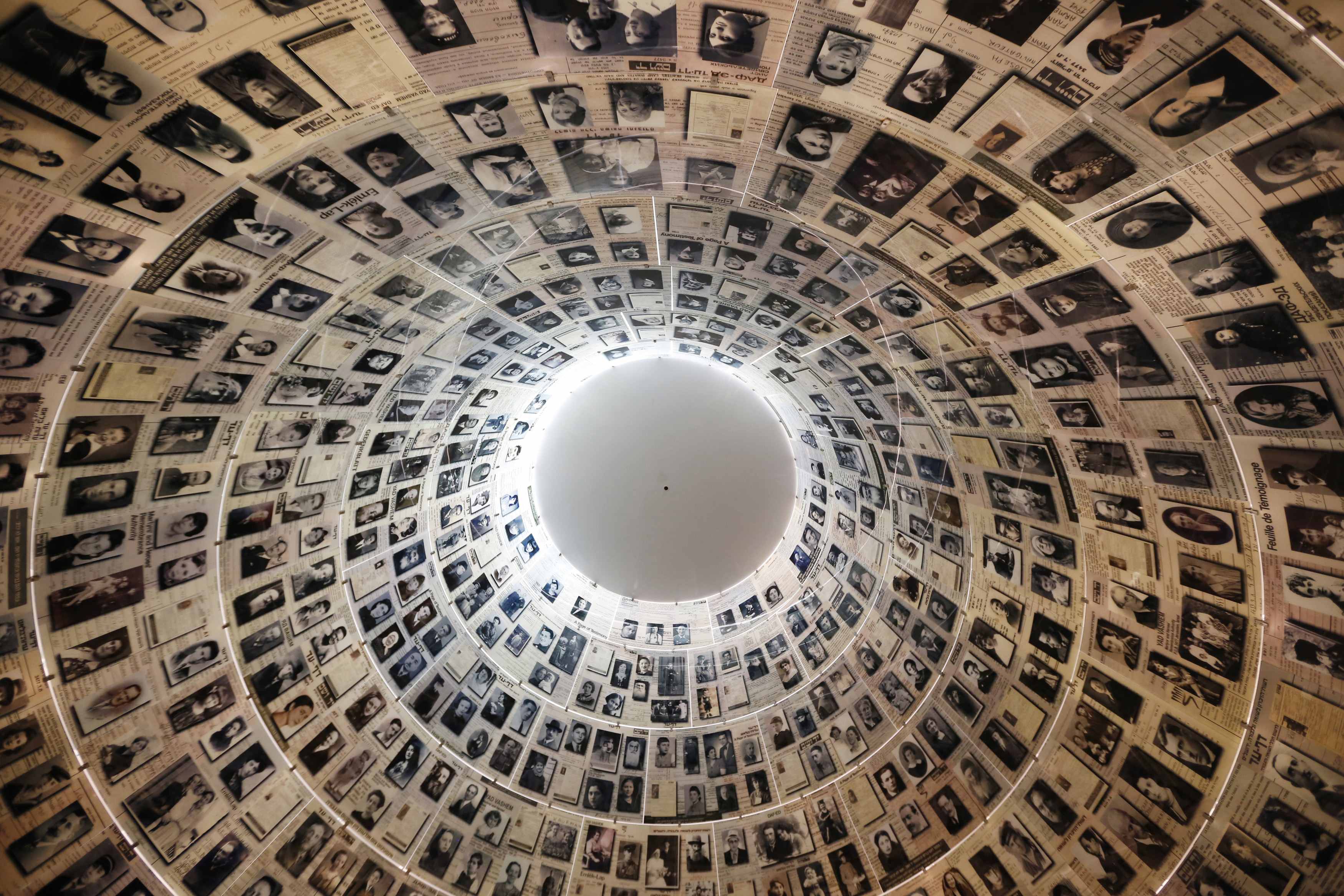 The curved ceiling of the Hall of Names is pictured during a visit by U.S. President Barack Obama at the Yad Vashem Holocaust Memorial in Jerusalem